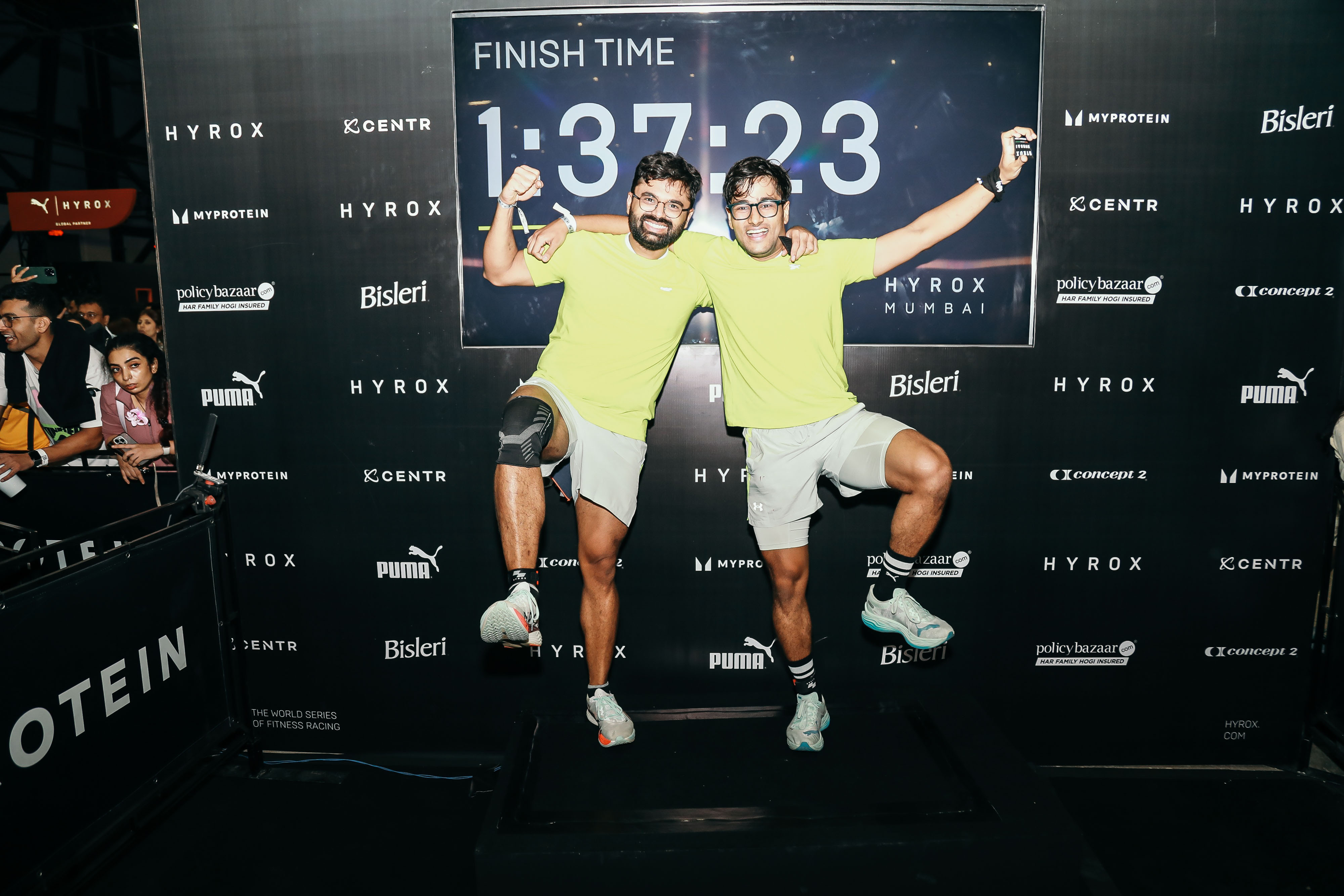 HYROX athletes celebrating